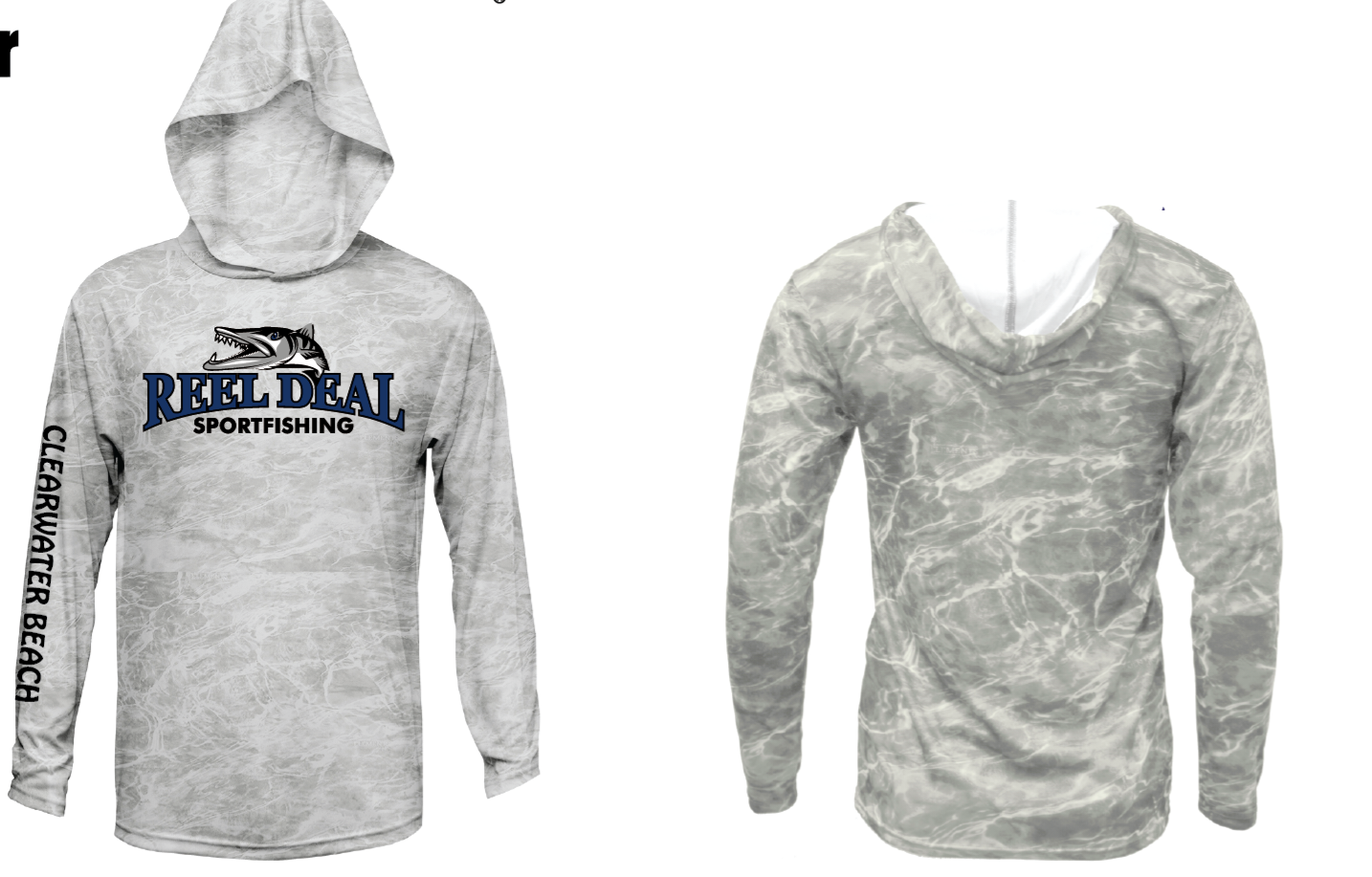 Reel Deal Hooded Performance Dryfit Shirt Bonefish Camo