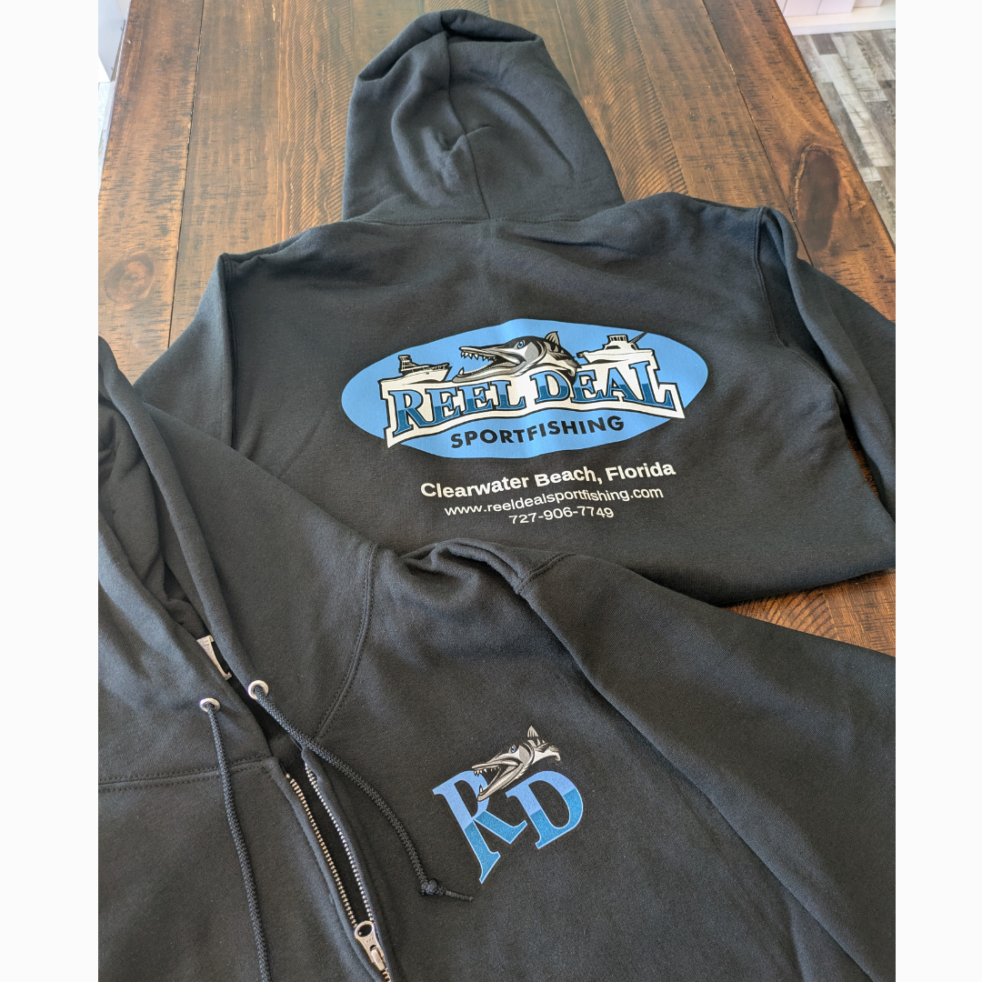 Reel Deal Sportfishing Full Zip Hooded Sweatshirt