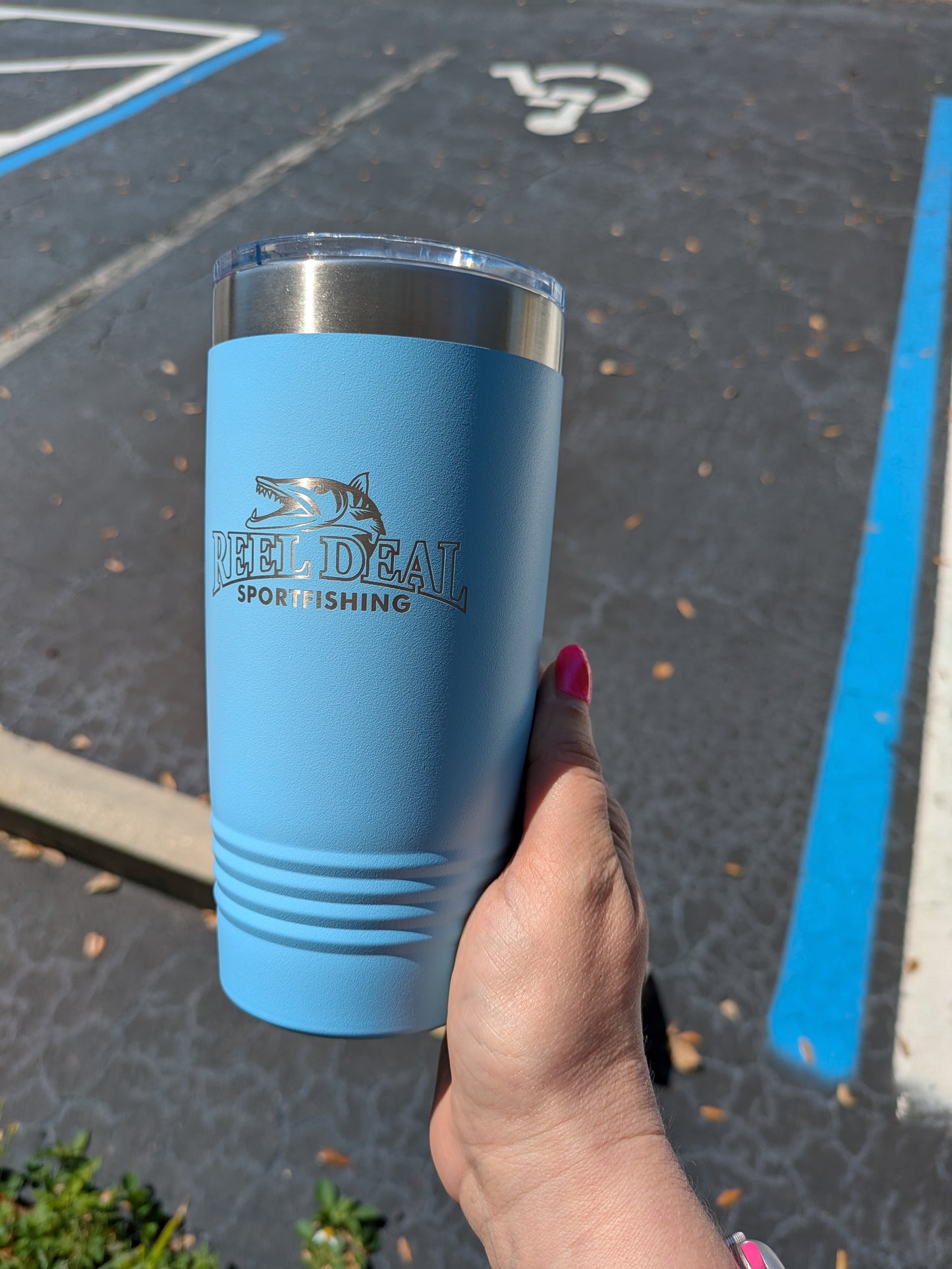 Reel Deal Engraved Tumbler 20oz - Light Blue