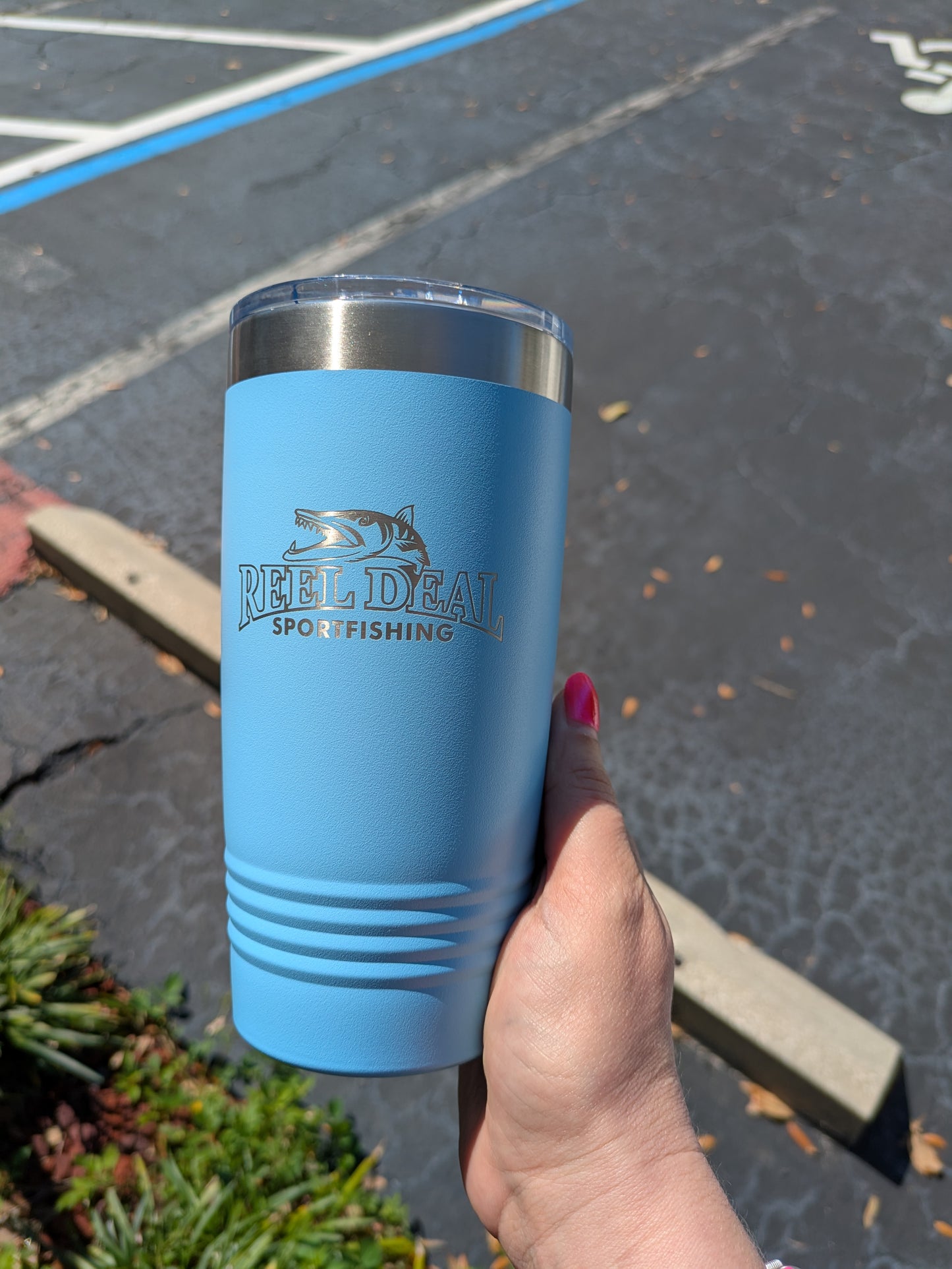 Reel Deal Engraved Tumbler 20oz - Light Blue