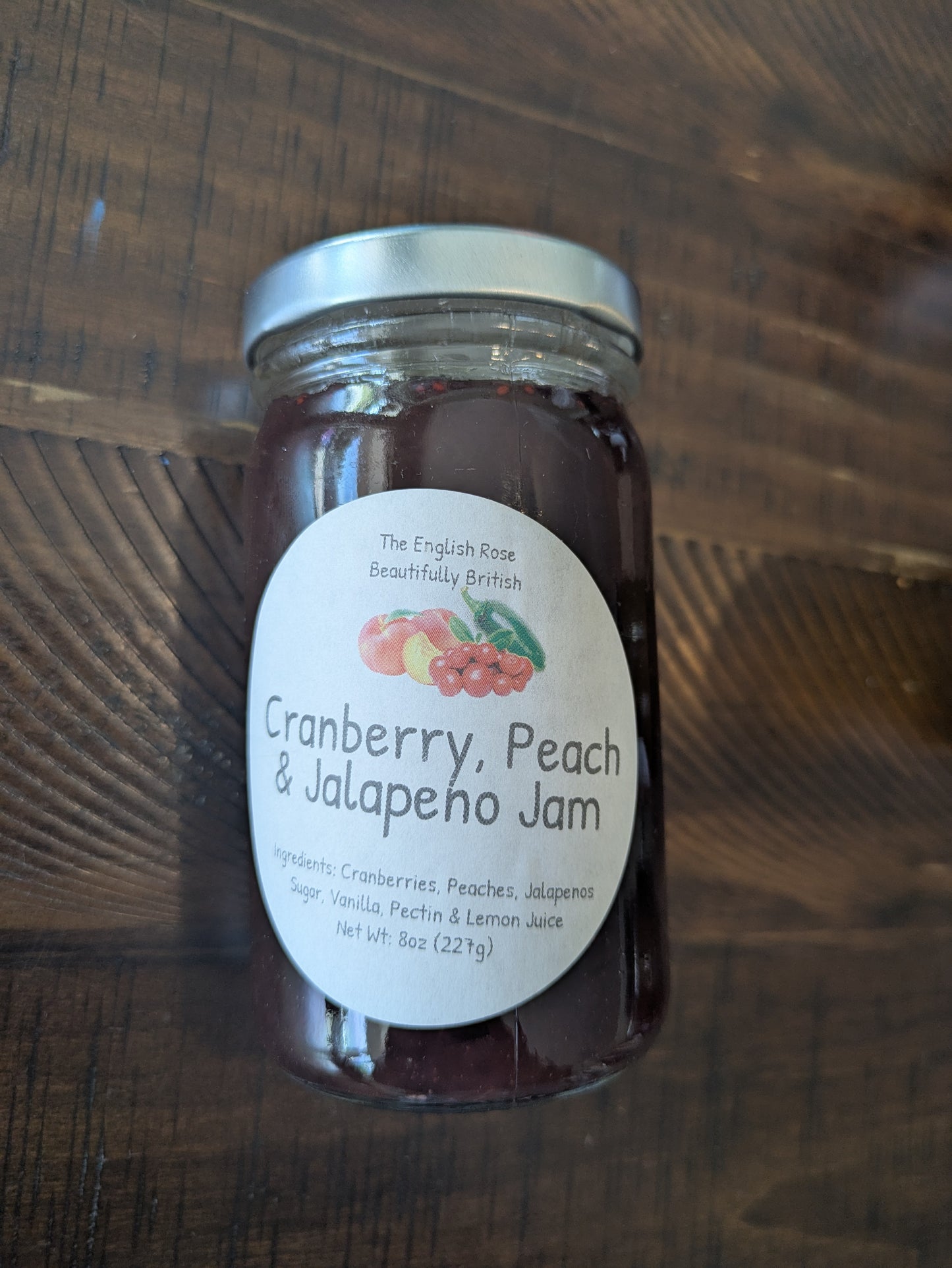 Cranberry, Peach & Jalapeno Jam - 8oz Jar