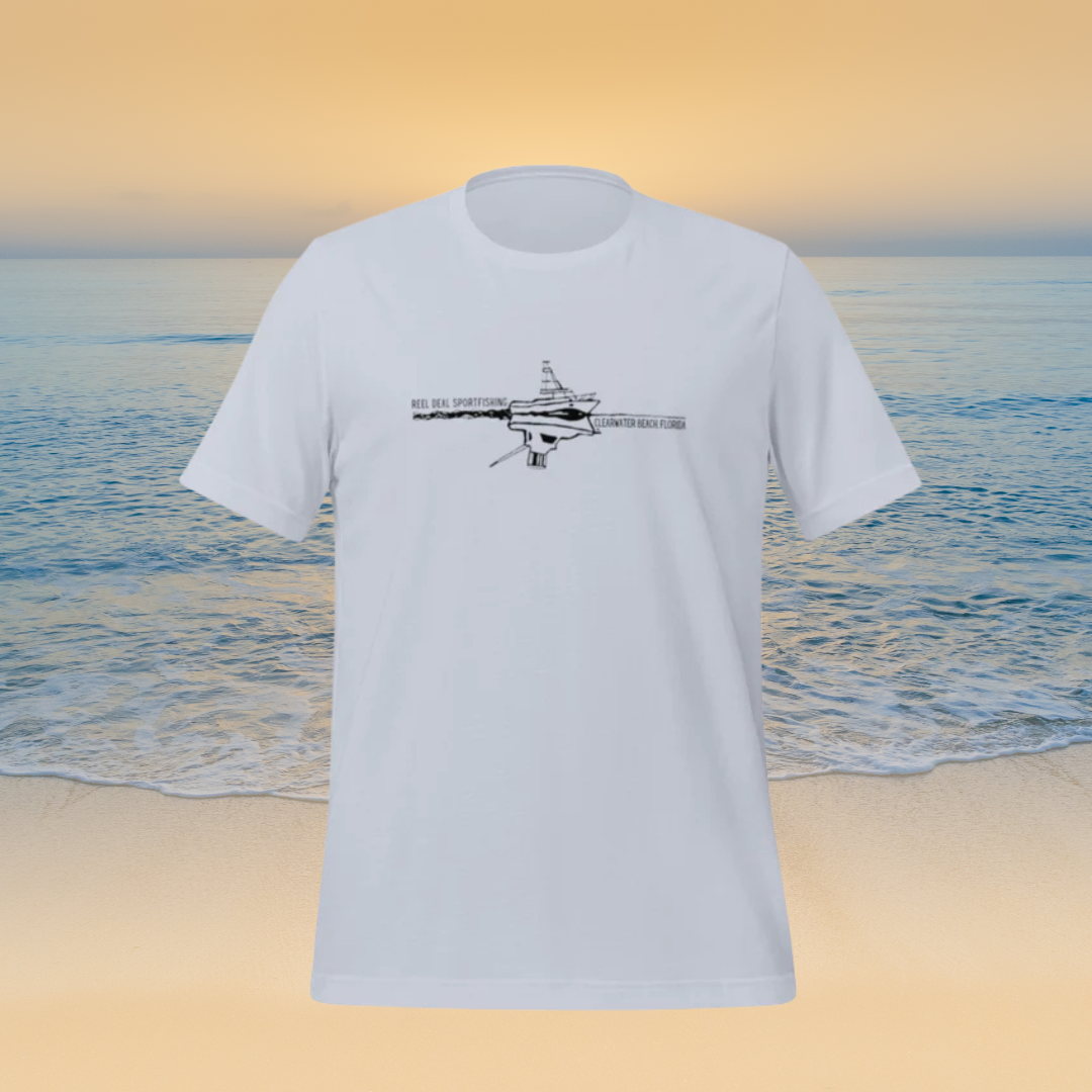 Reel Deal Boat Reflections Unisex T-Shirt Lt. Blue