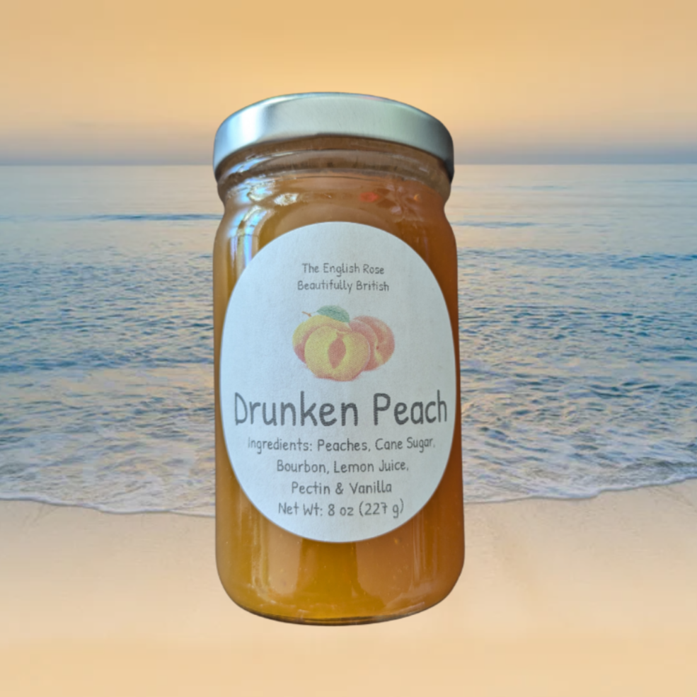 Drunken Peach Jam - 8oz Jar