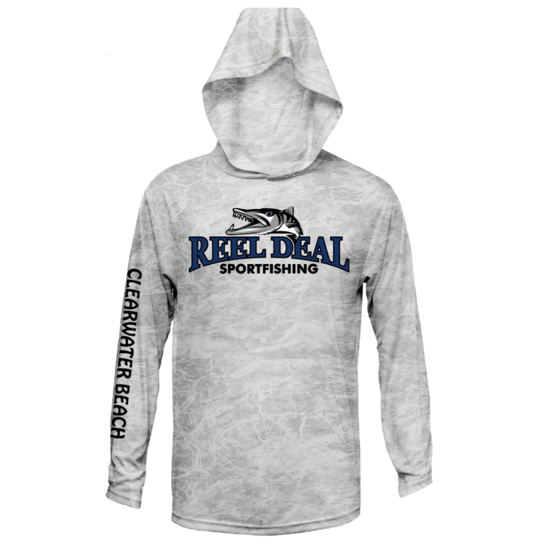 Reel Deal Hooded Performance Dryfit Shirt Bonefish Camo