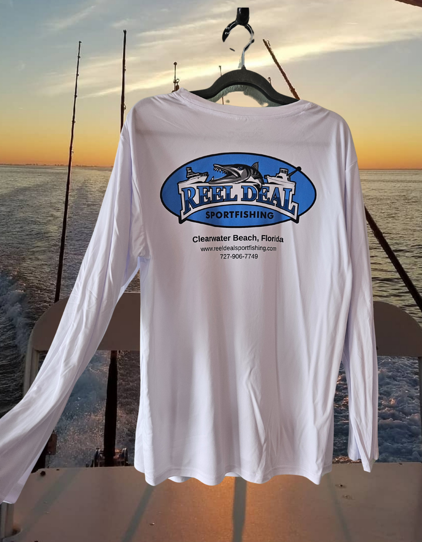 Reel Deal White Dryfit (Back Logo)