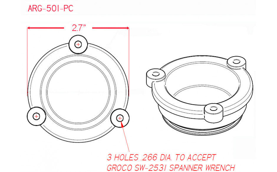 Groco Strainer cap plastic