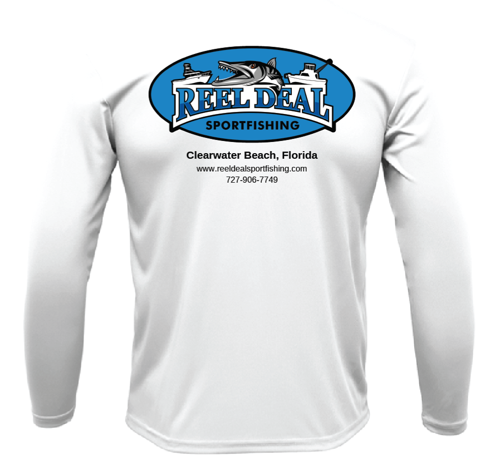Reel Deal White Dryfit (Back Logo)