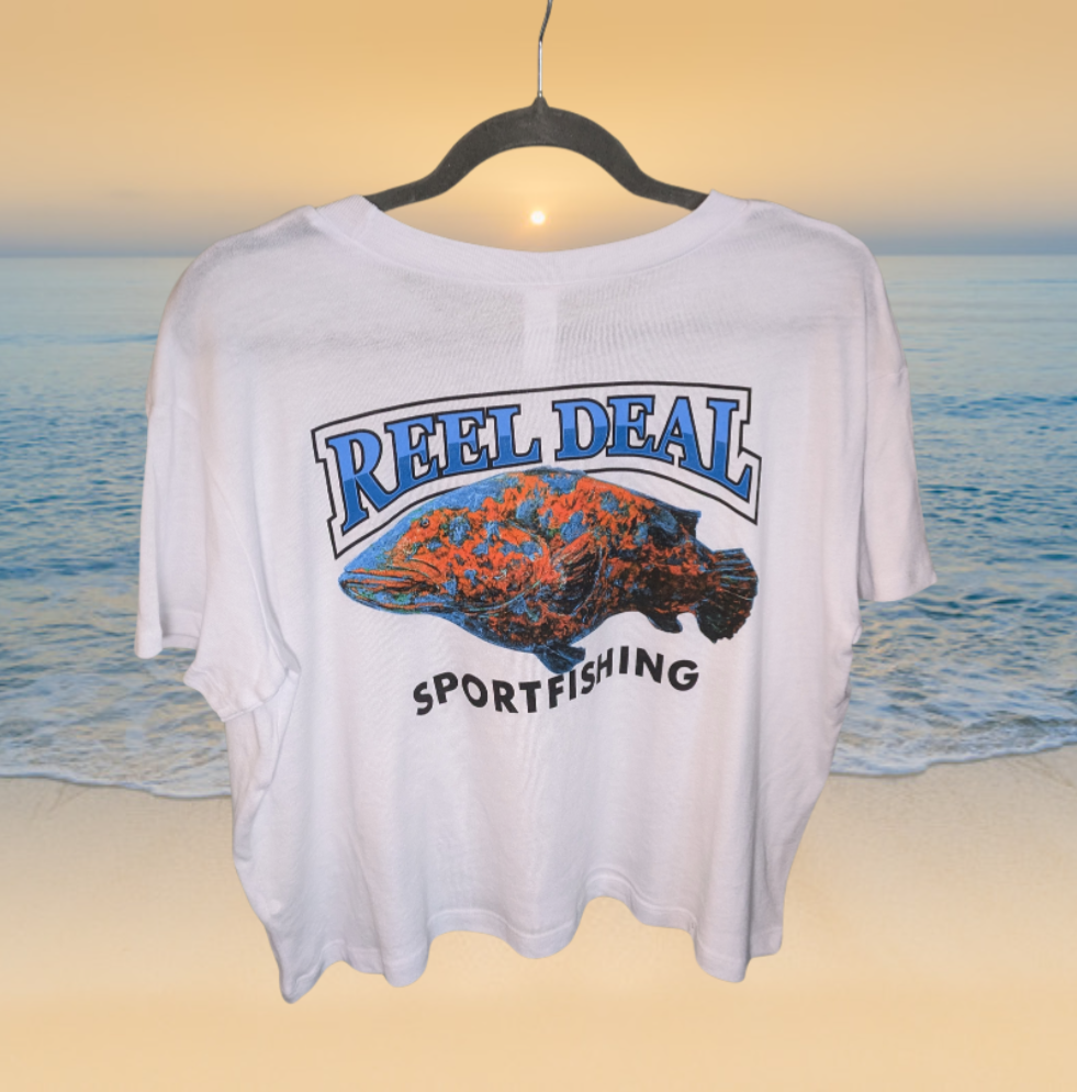 Reel Deal Grouper Flowy Crop Top