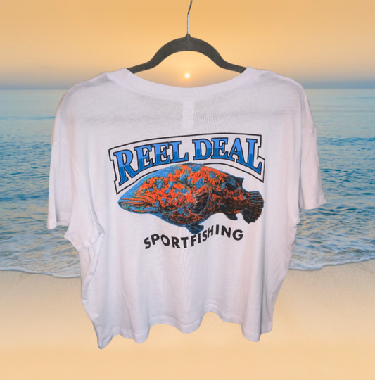 Reel Deal Grouper Flowy Crop Top