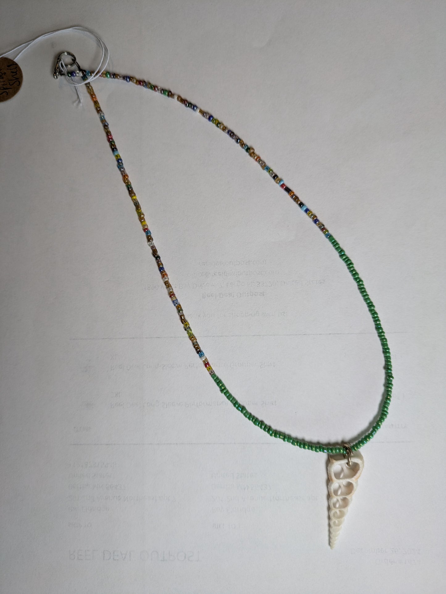 Beaded Sliced Shell Necklace