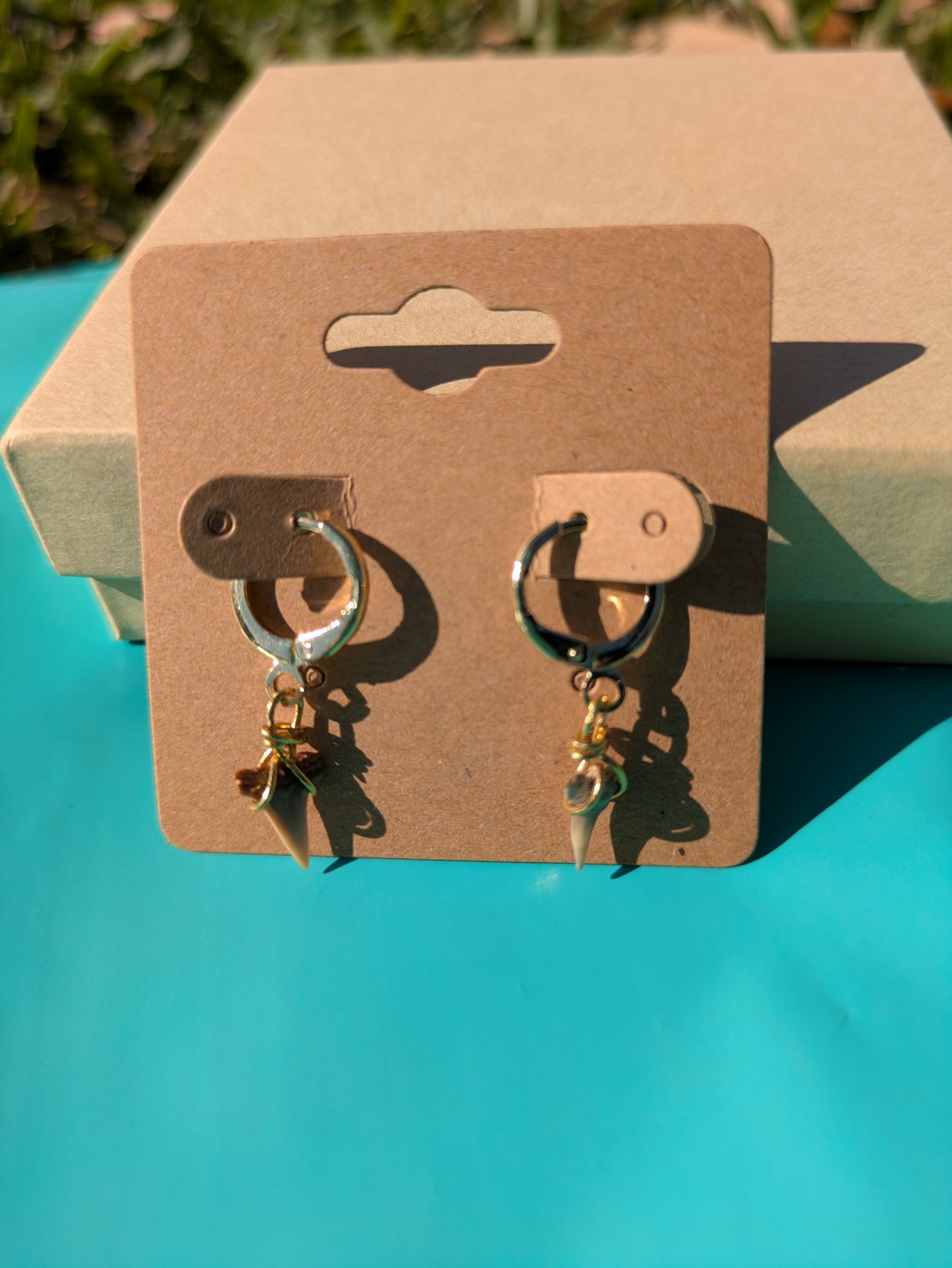 Lemon Shark Gold Plated Dangle Earrings