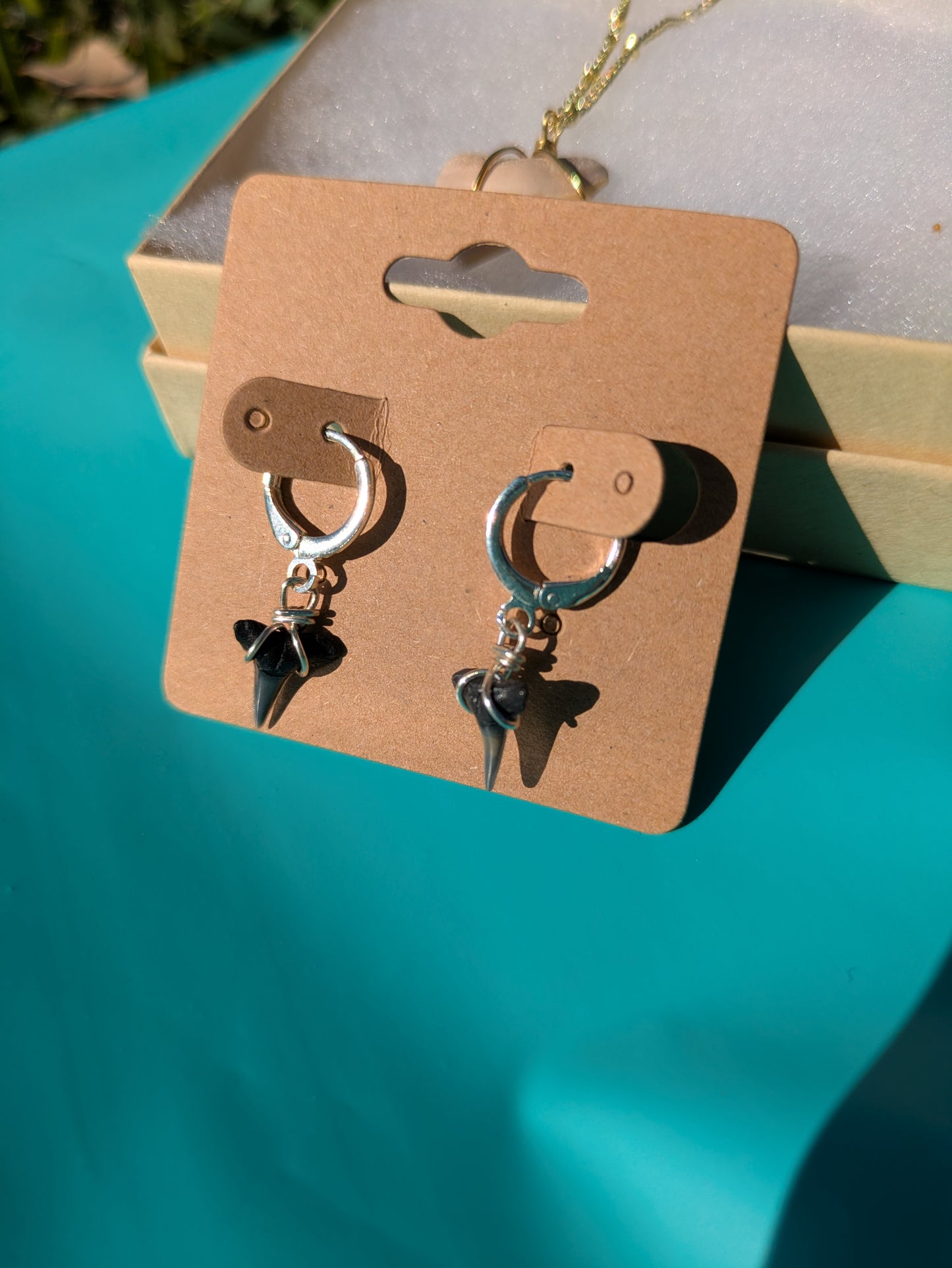 Lemon Shark Silver Plated Dangle Earrings