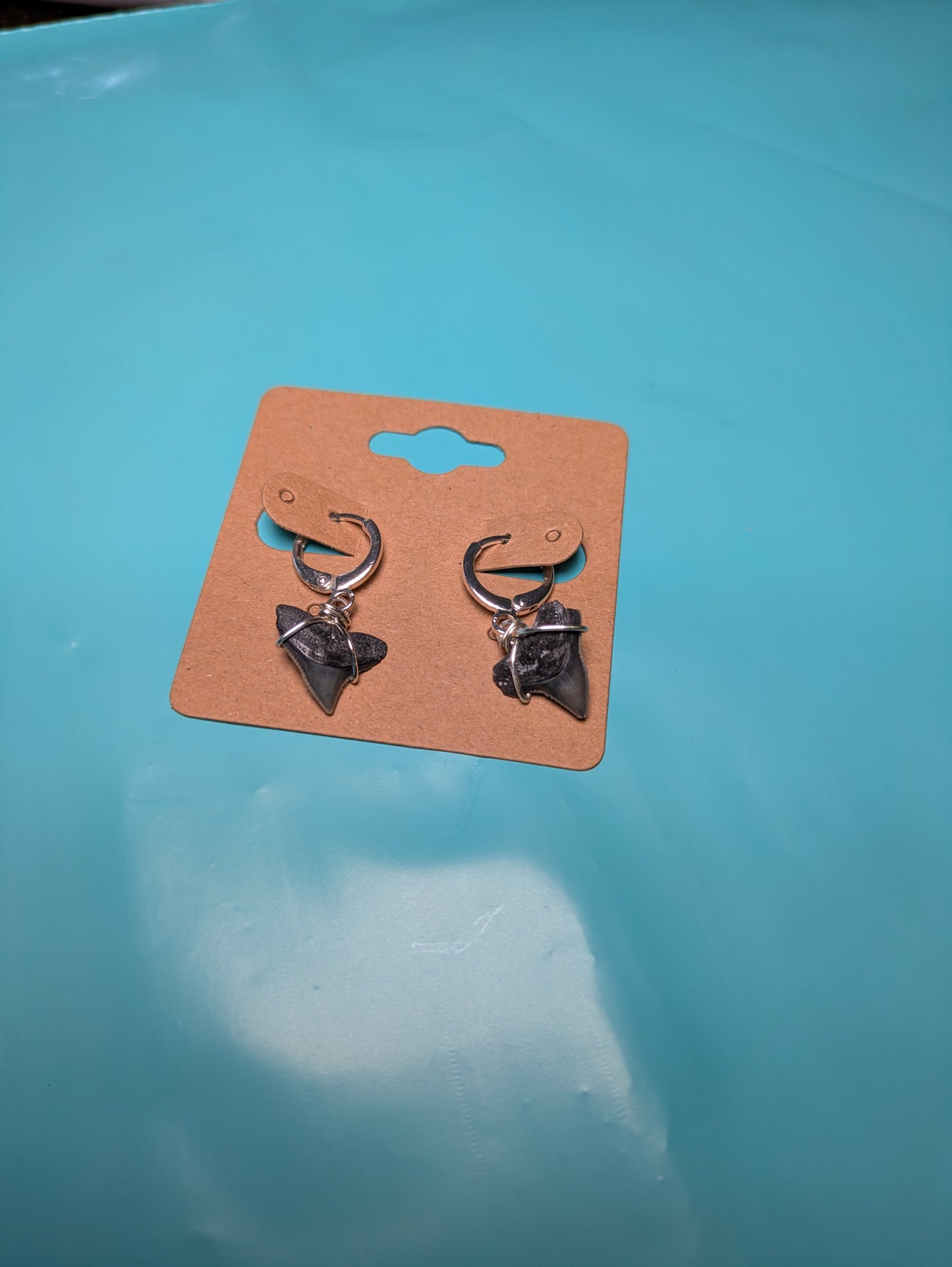 Bull Shark Dangle Silver Plated Earrings