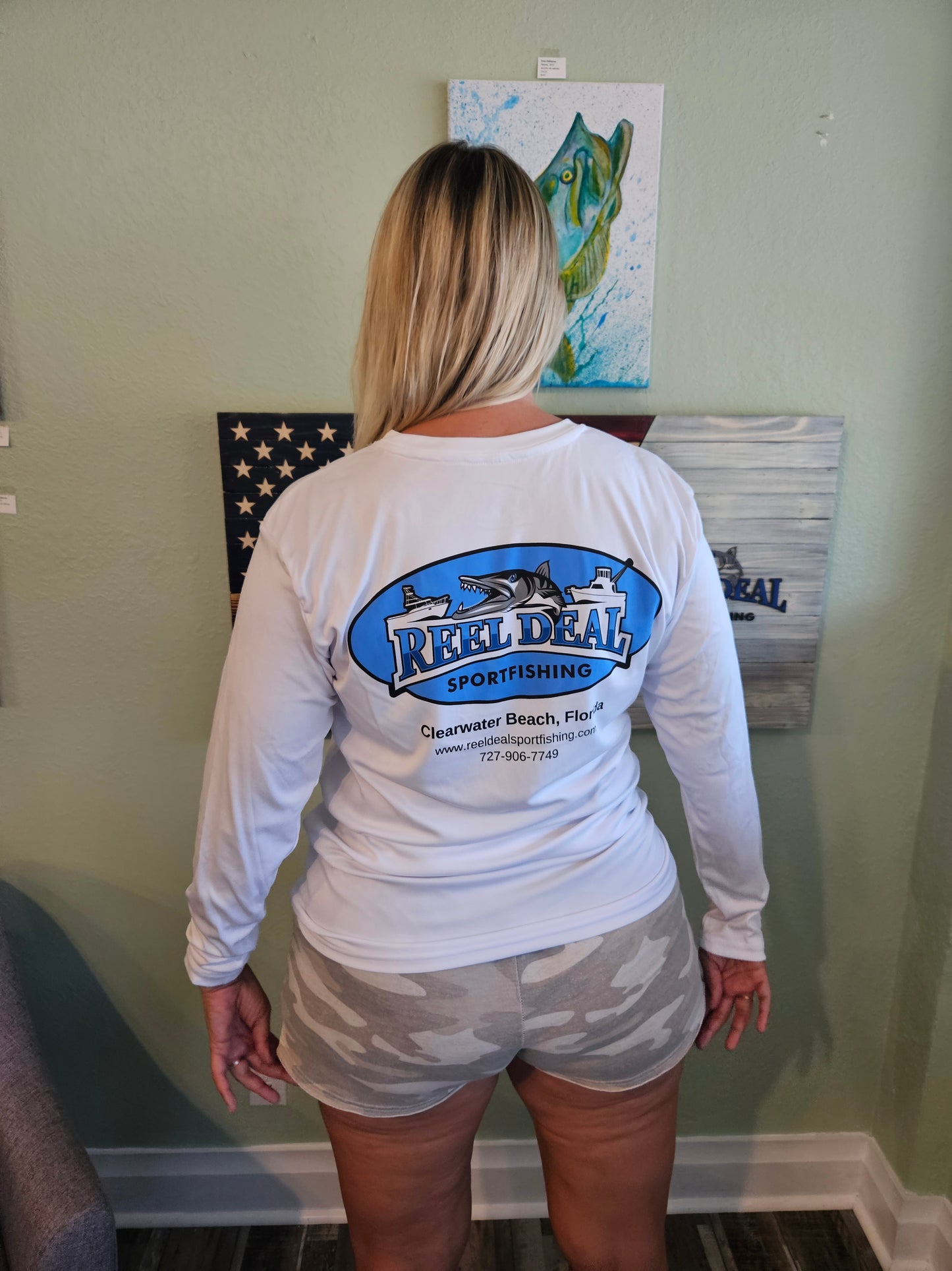 Reel Deal White Dryfit (Back Logo)
