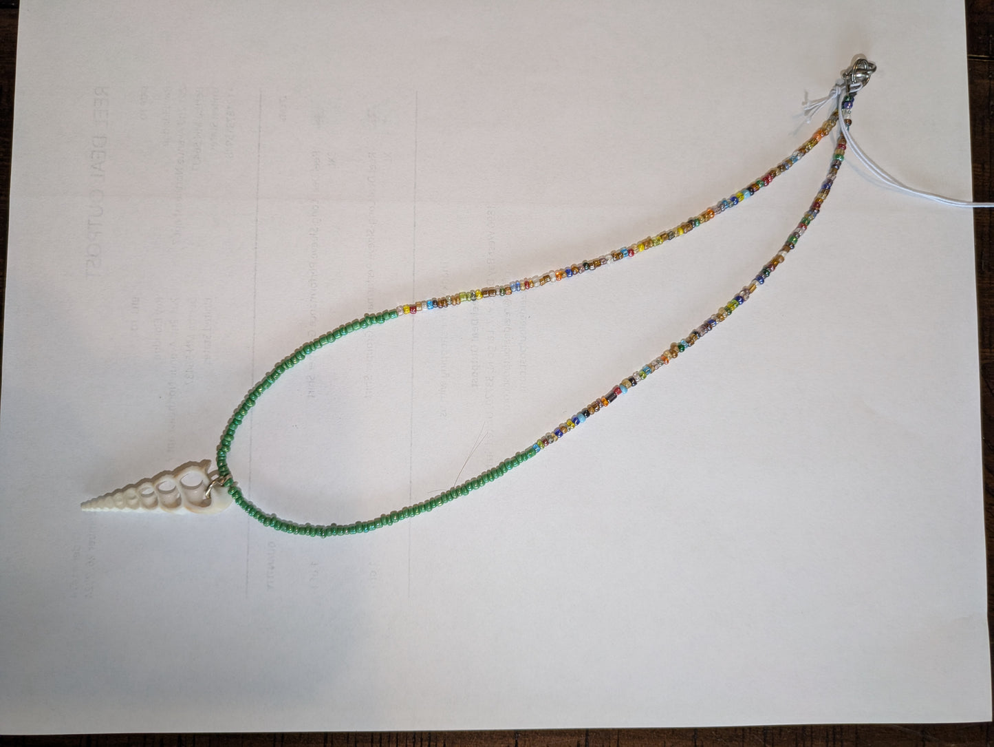 Beaded Sliced Shell Necklace