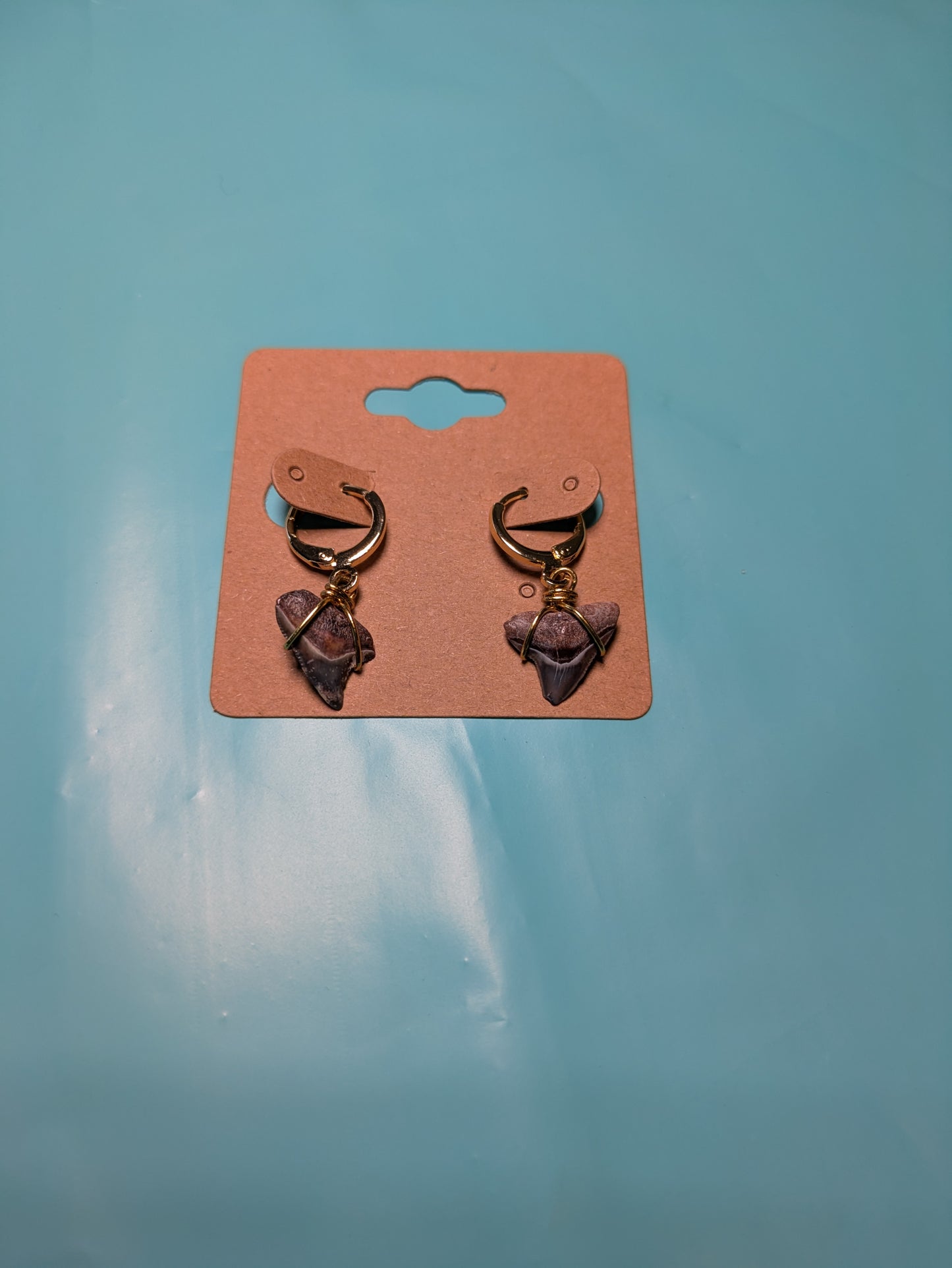 Bull Shark Gold Plated Dangle Earrings