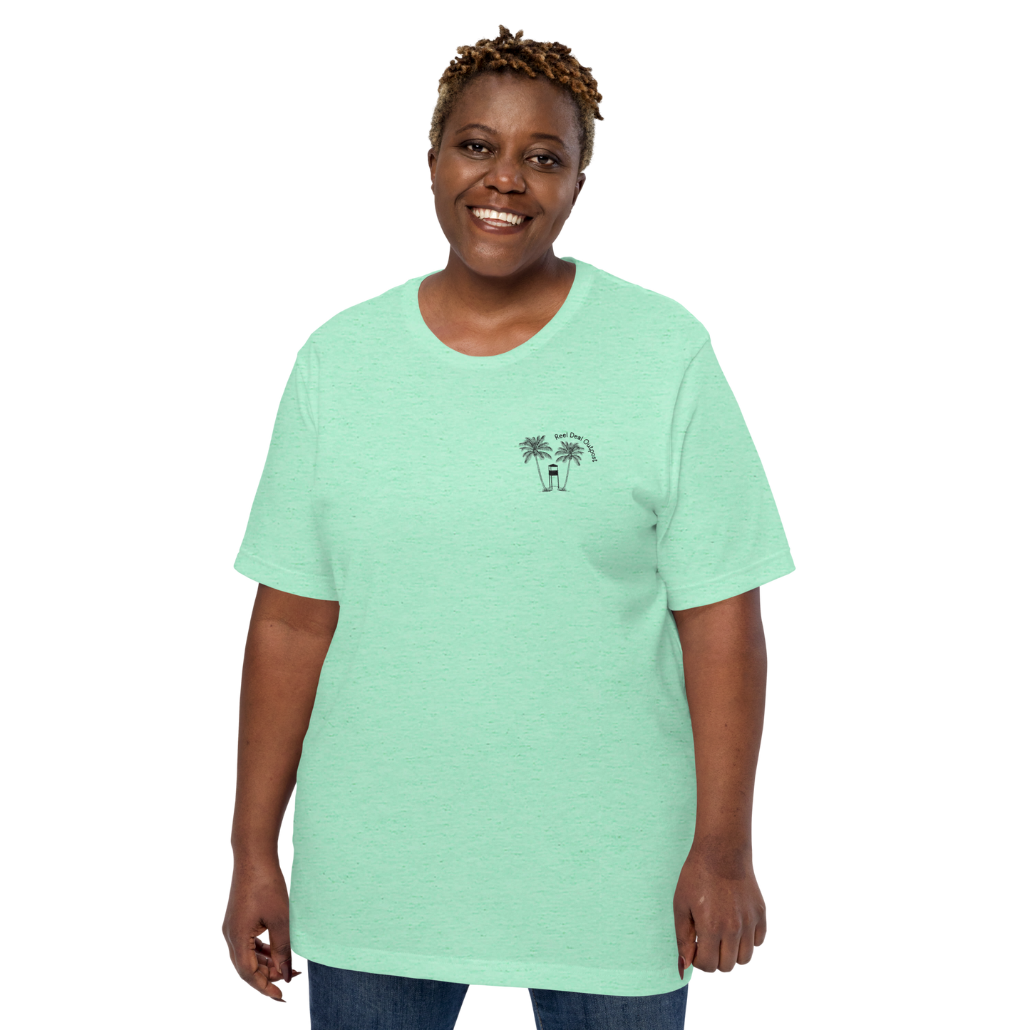 Reel Deal Outpost Palm Tree Cotton Unisex T-shirt