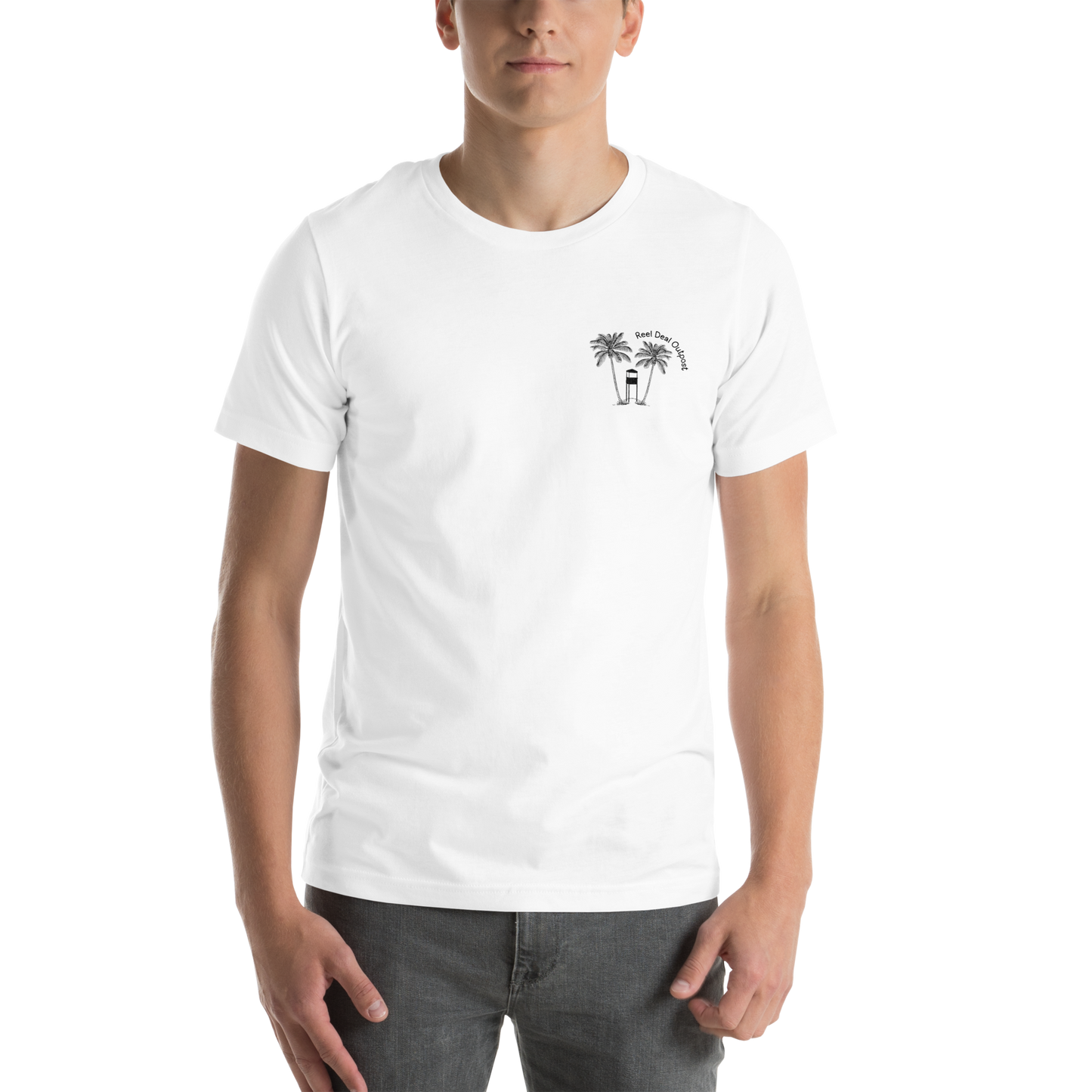Reel Deal Outpost Palm Tree Cotton Unisex T-shirt