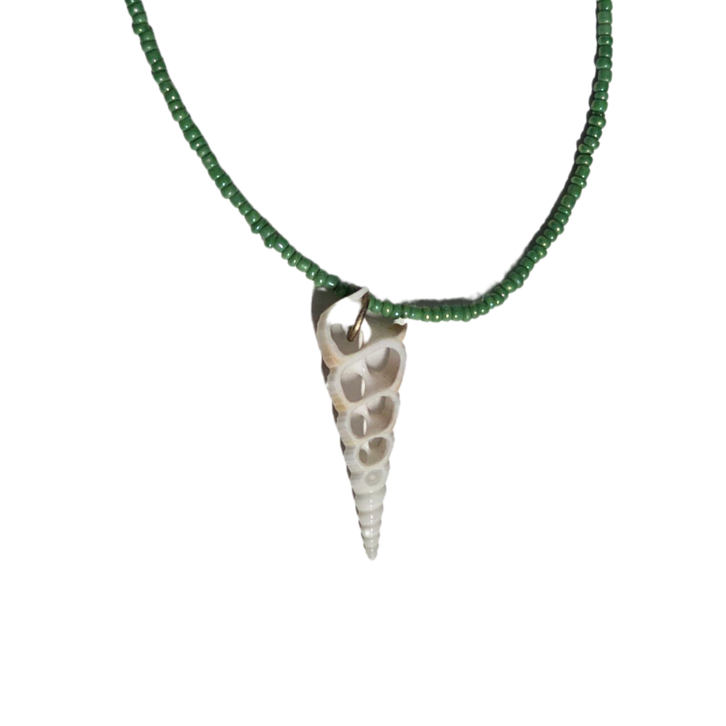 Beaded Sliced Shell Necklace