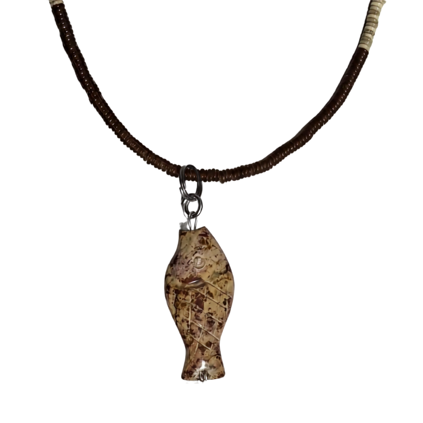 Jasper Fish Long Beaded Necklace