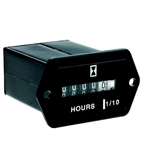 Seachoice Hourmeter Gauge for Boats, Rectangular, Black