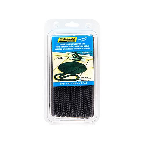 3/8" X 20' Black Braid Dock Line