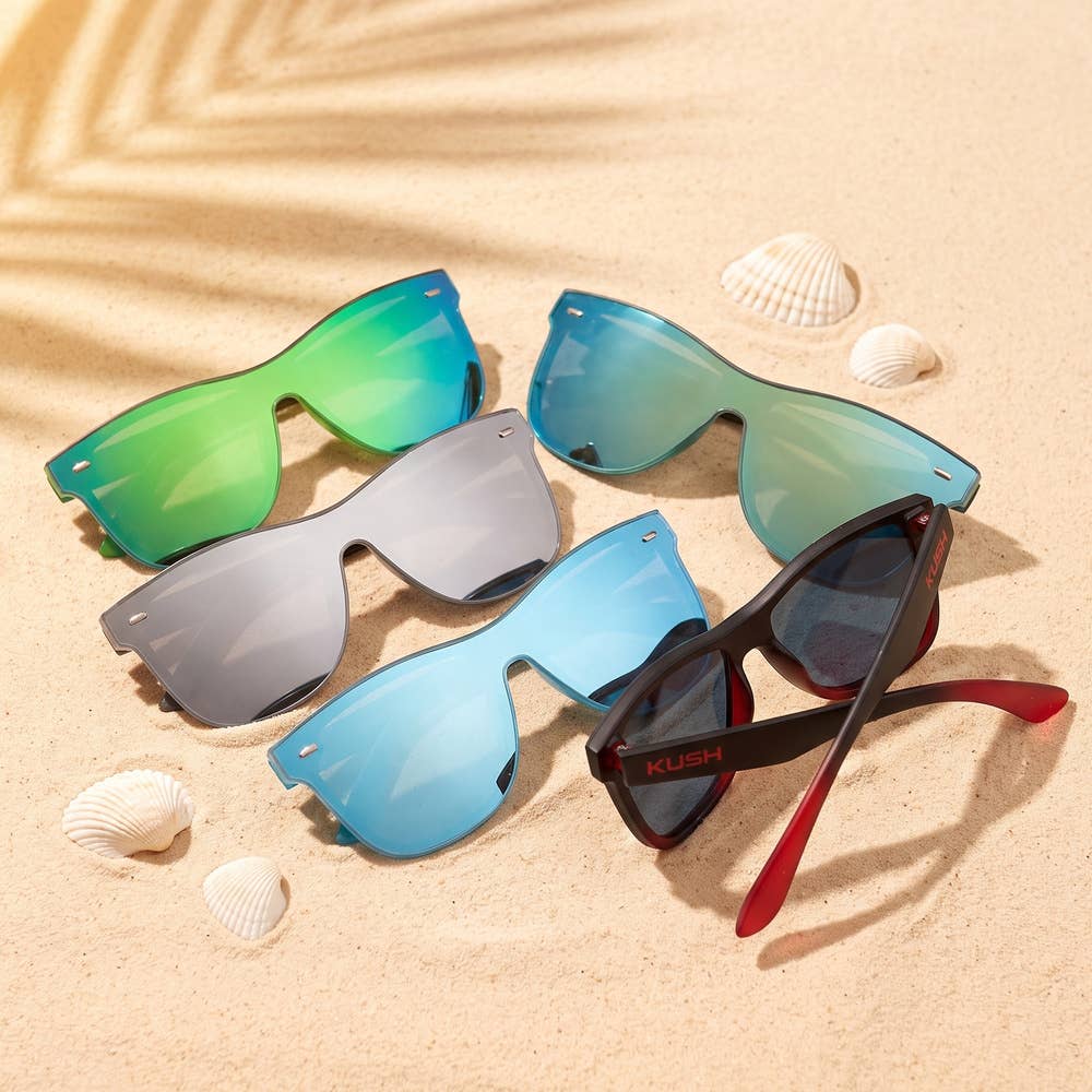 KUSH - Single Lens Flat Front Mirror Sunglasses