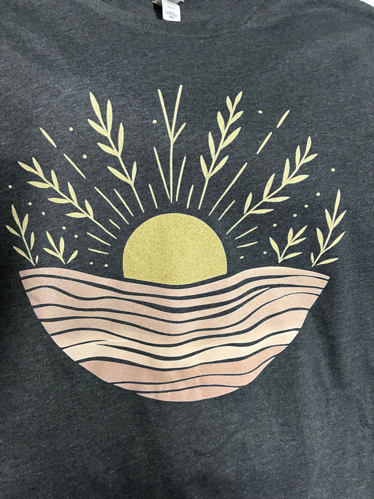 Sunset Wave Design Trendy Women's T-Shirt