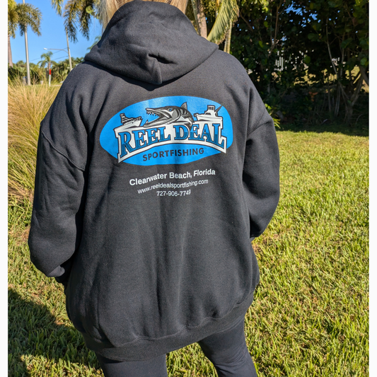 Reel Deal Sportfishing Full Zip Hooded Sweatshirt