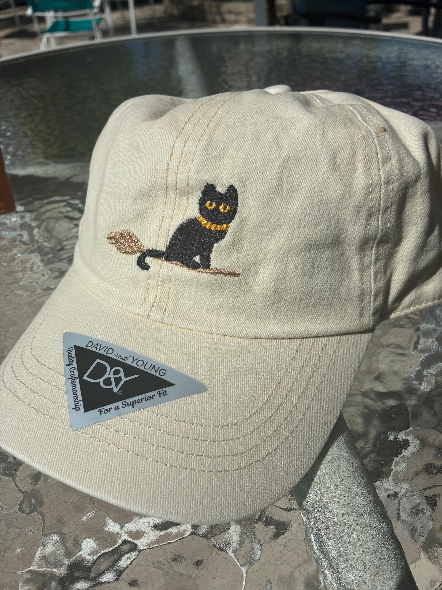 Halloween Black Cat Embroidery Cotton Baseball Cap