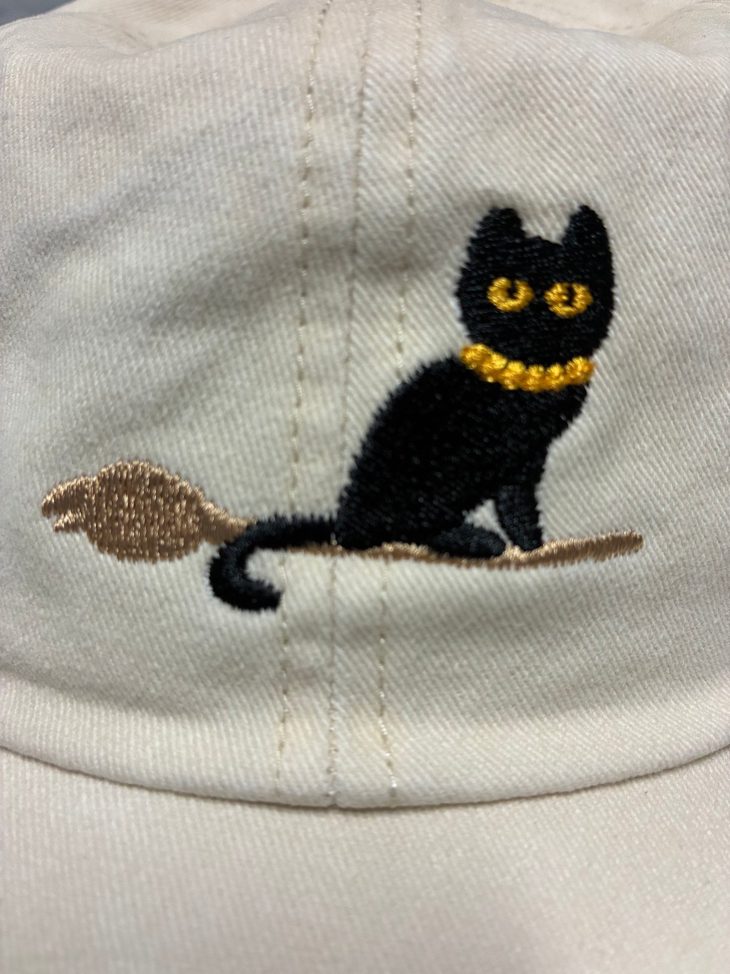 Halloween Black Cat Embroidery Cotton Baseball Cap