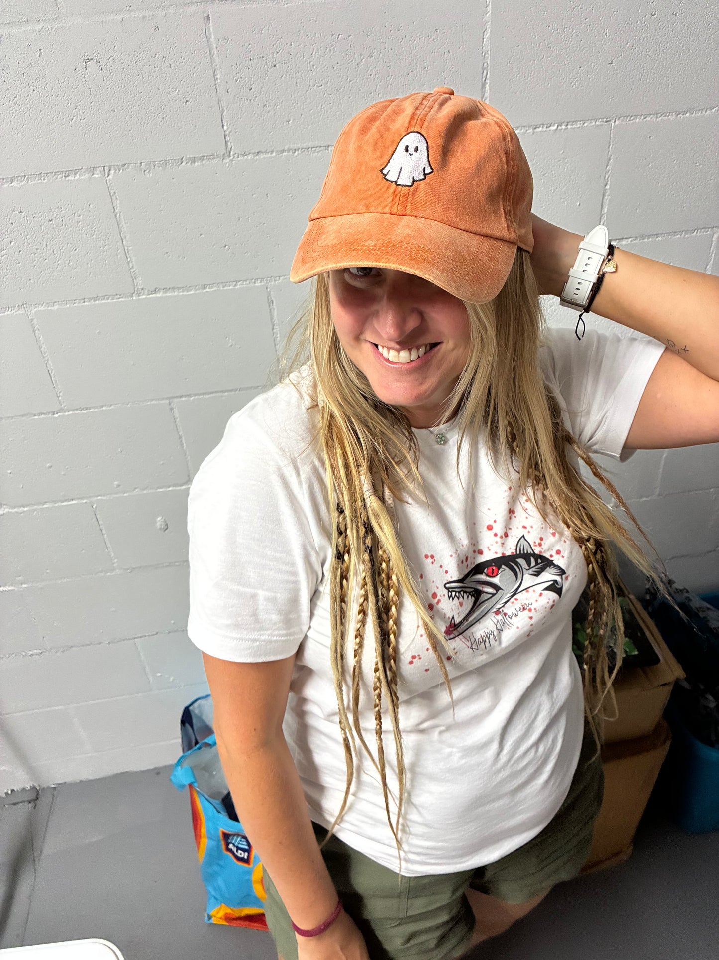 Halloween Ghost Embroidery Baseball Cap