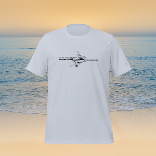 Reel Deal Boat Reflections Unisex T-Shirt Lt. Blue