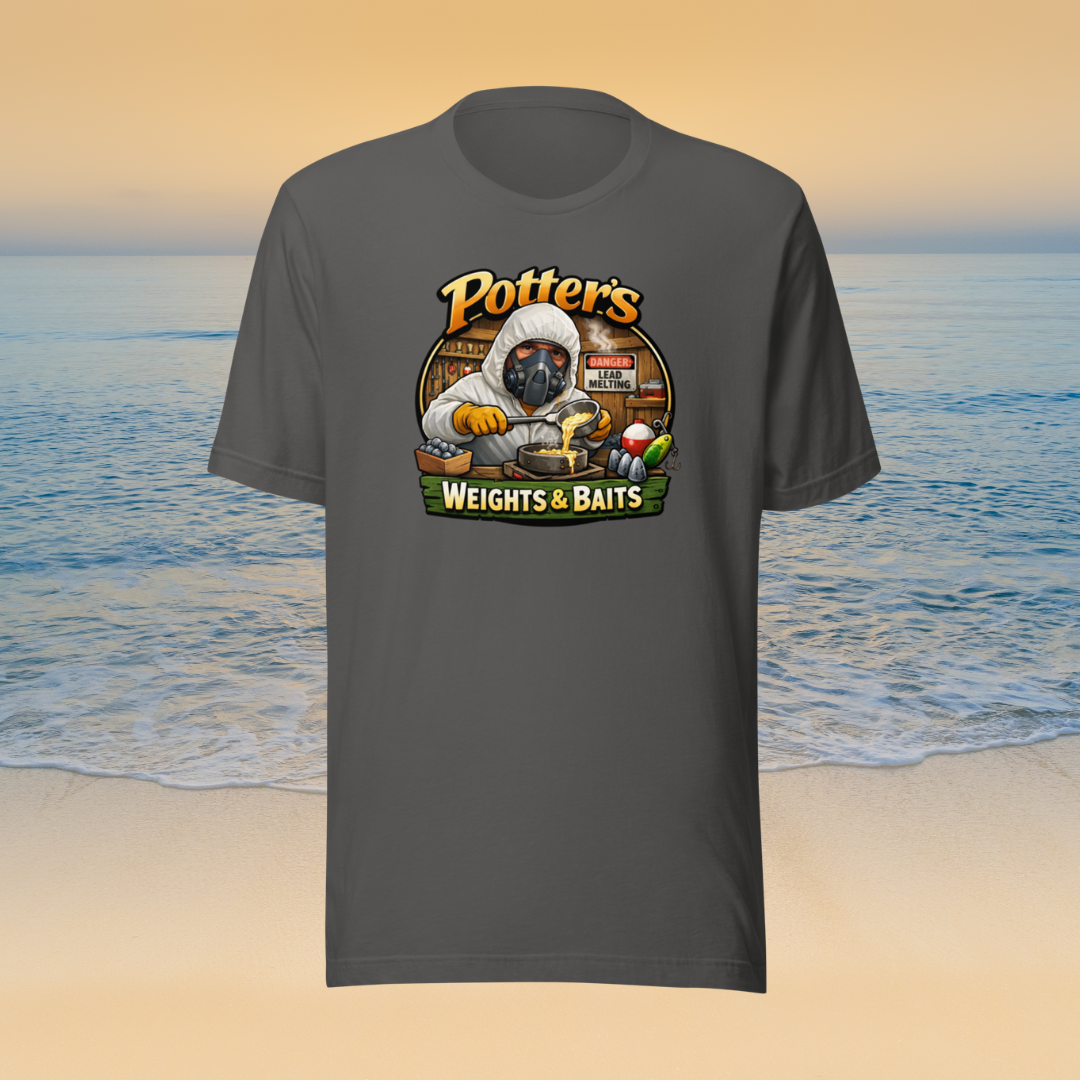 Potter's Weights & Baits Unisex Cotton T-Shirt - Grey