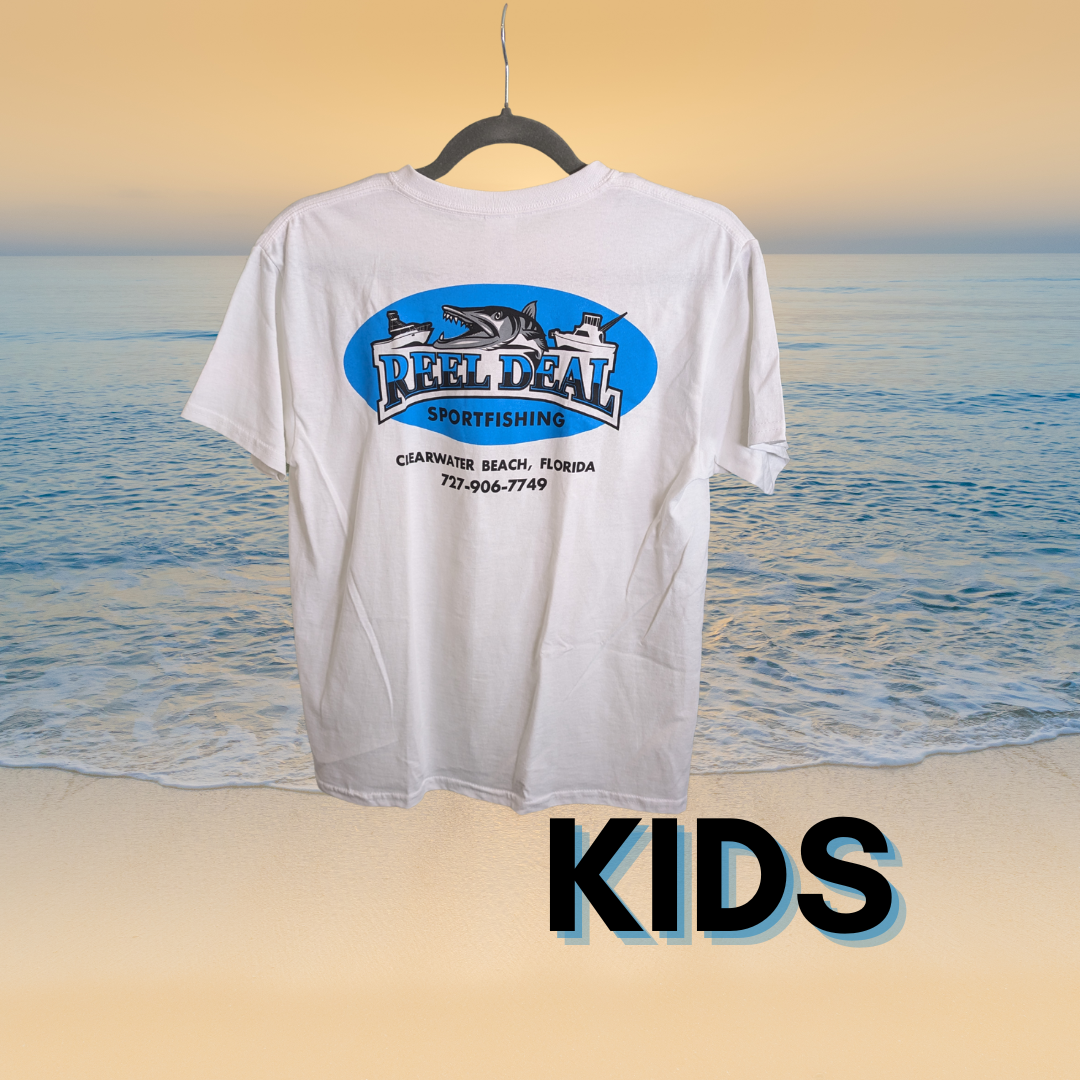 KIDS Reel Deal Cotton T-Shirt (Back Logo) White