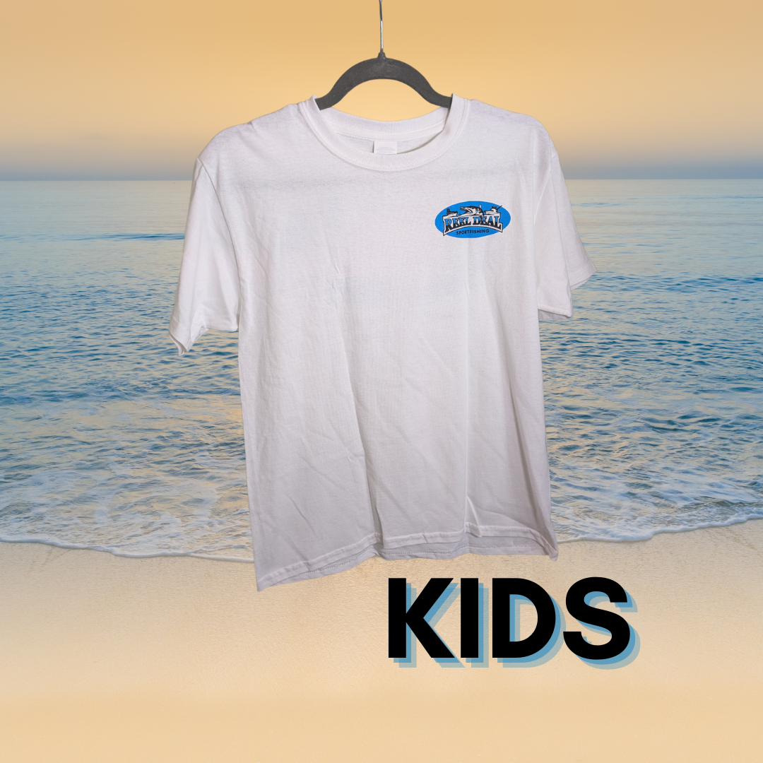 KIDS Reel Deal Cotton T-Shirt (Back Logo) White