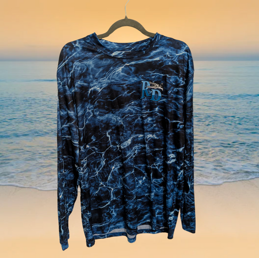 Reel Deal Blue Camo Dryfit Shirt