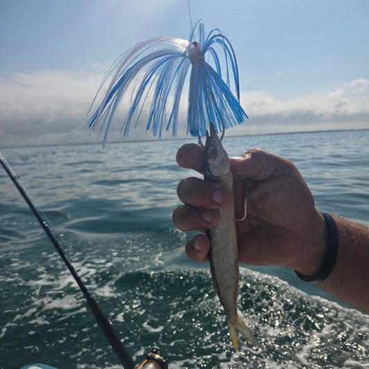 Sea Witch Blue & White Makes Em Bite - Trolling Skirt