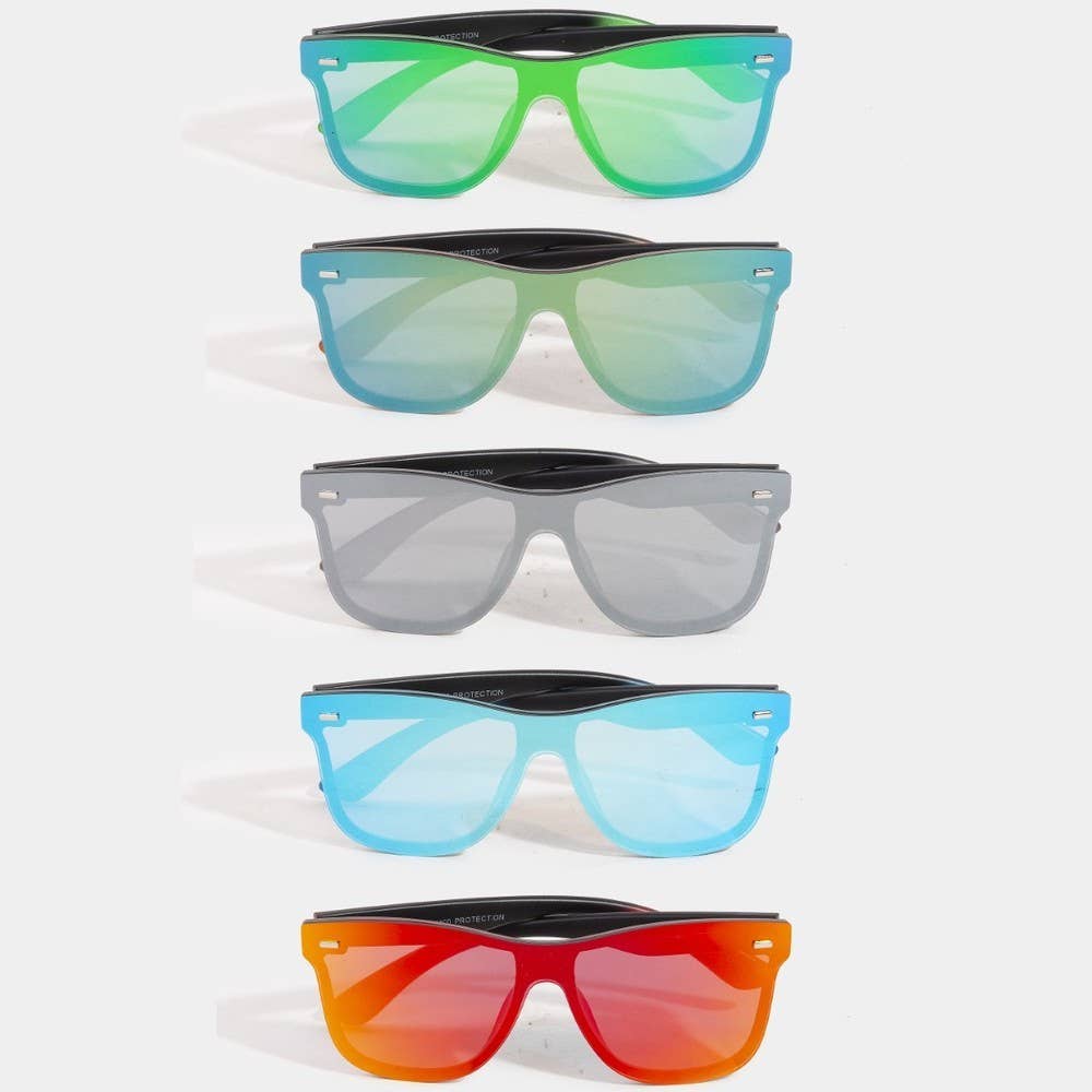 KUSH - Single Lens Flat Front Mirror Sunglasses