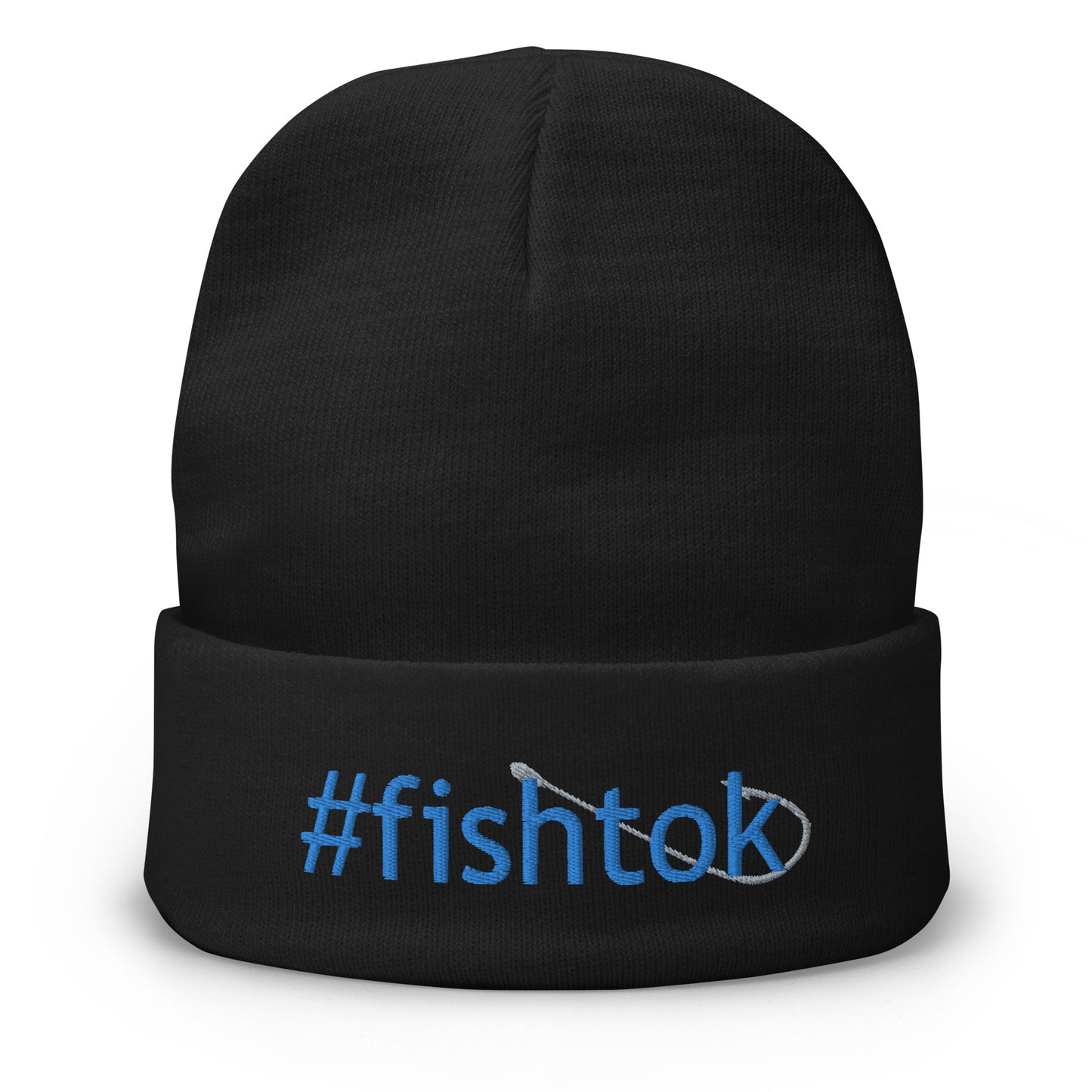 Blue #fishtok Embroidered Beanie