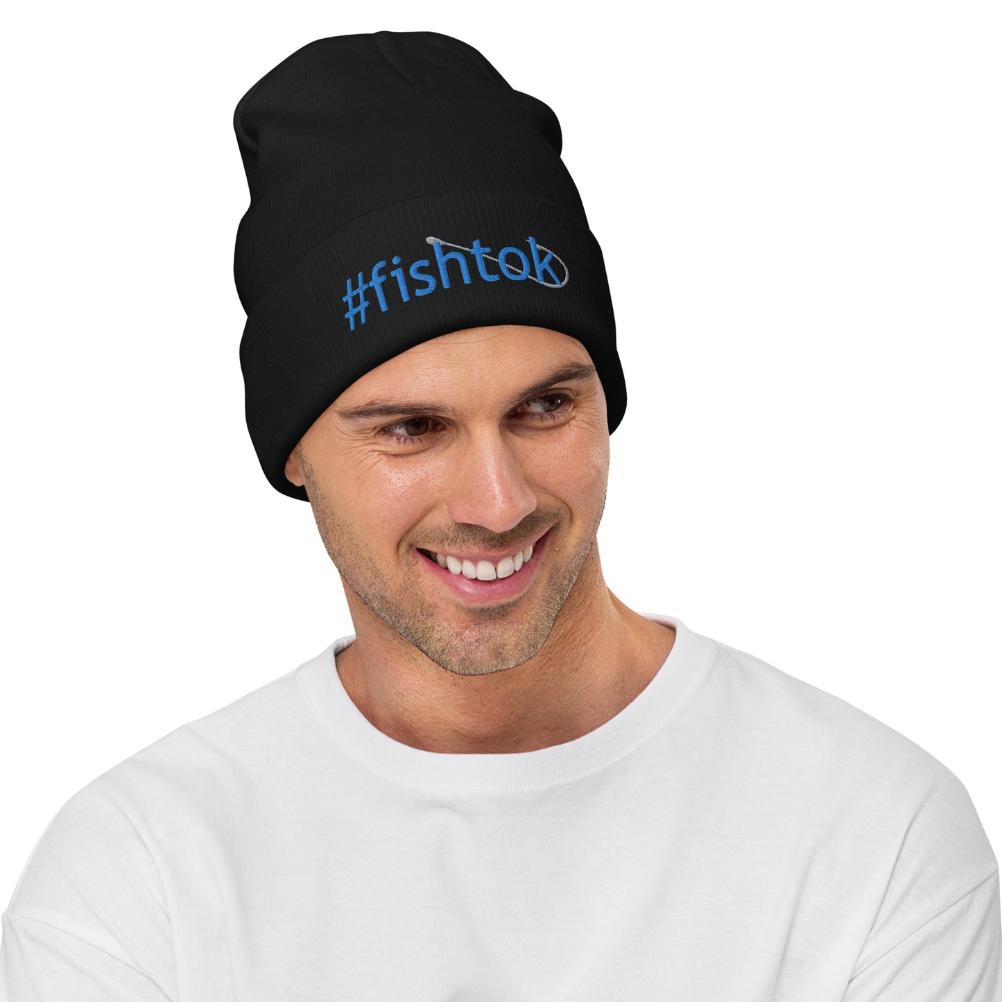 Blue #fishtok Embroidered Beanie