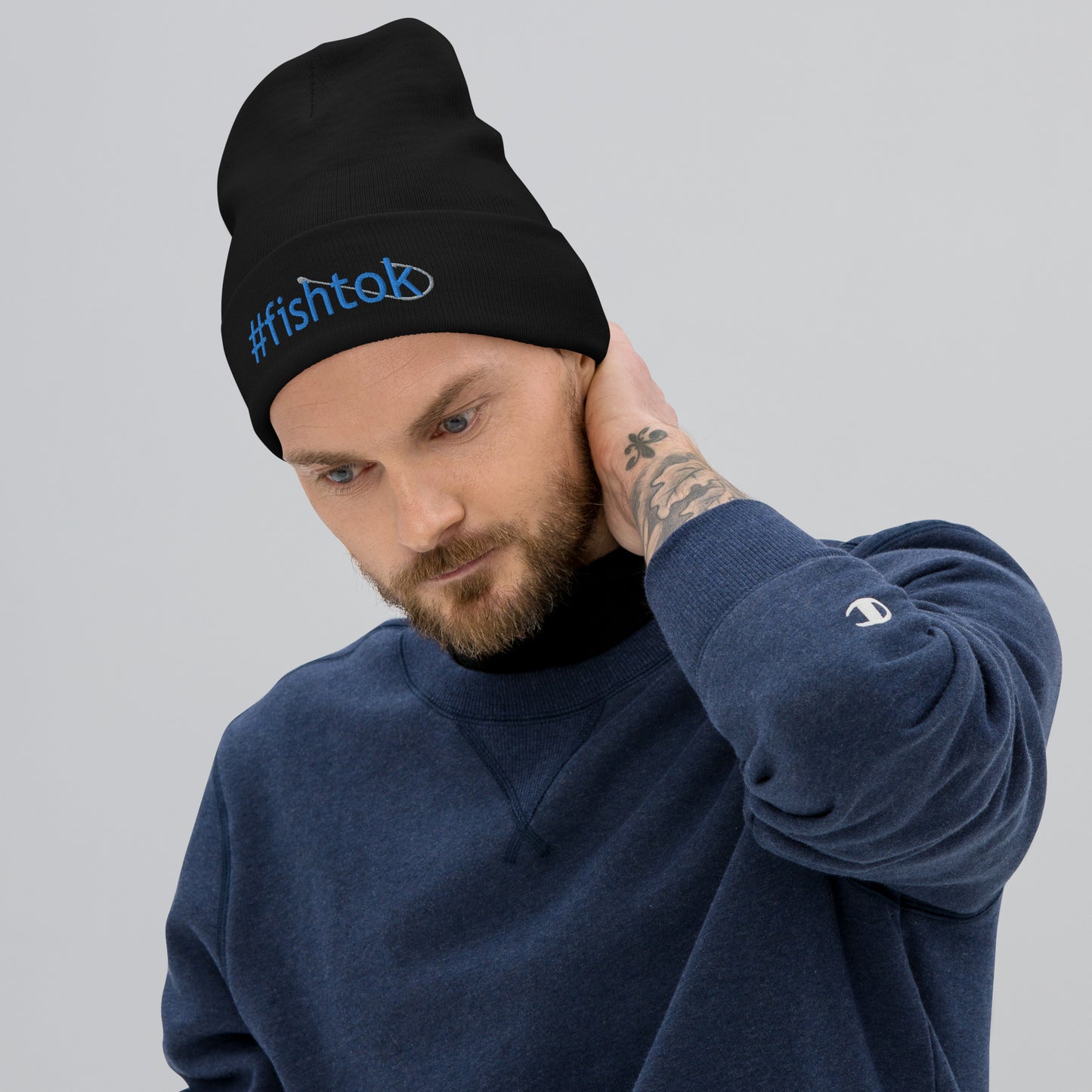 Blue #fishtok Embroidered Beanie