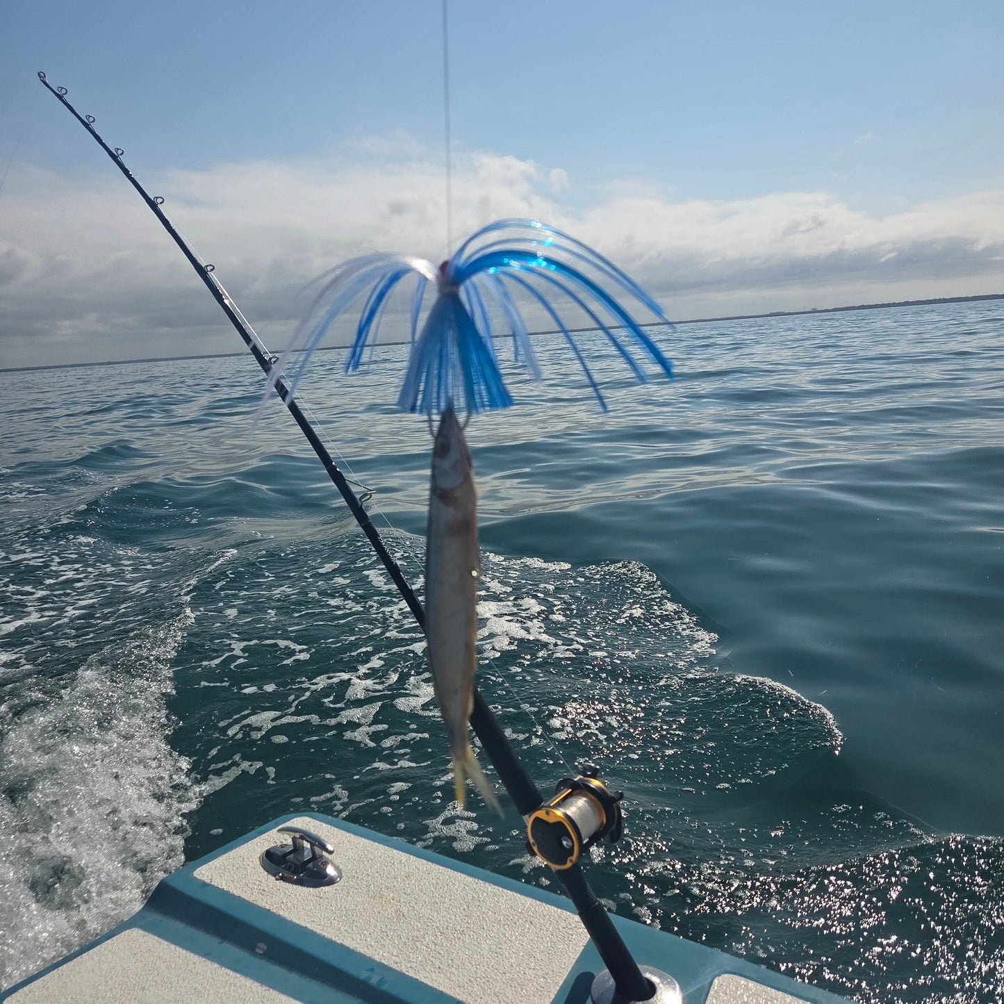 Sea Witch Blue & White Makes Em Bite - Trolling Skirt