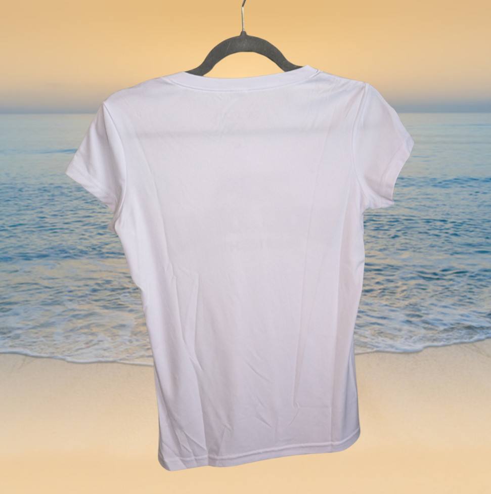 Reel Deal Ladies V-Neck Dryfit White