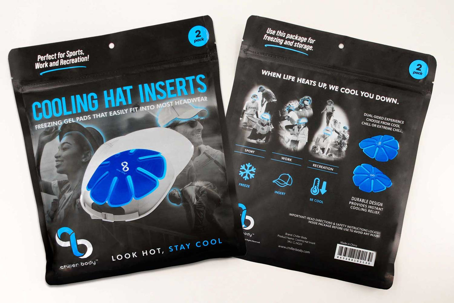 Chiller Body Cooling Hat Inserts - Two Per Pack