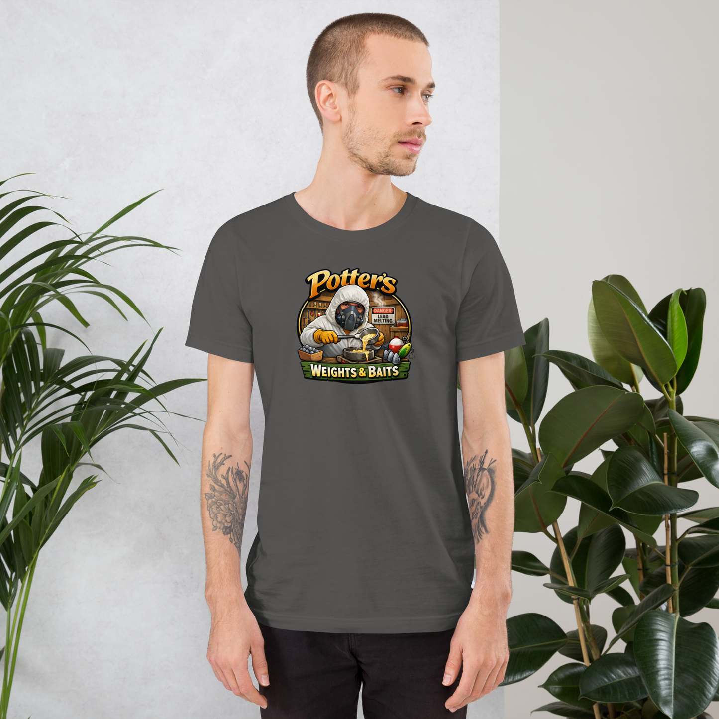 Potter's Weights & Baits Unisex Cotton T-Shirt - Grey
