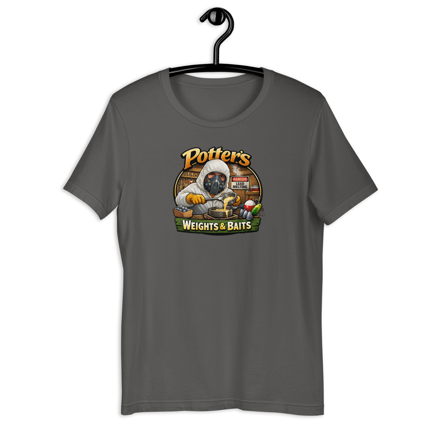 Potter's Weights & Baits Unisex Cotton T-Shirt - Grey